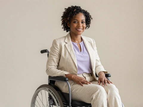 Maya Okafor, co-founder and CEO of DisabledDating, a Black woman in a manual wheelchair