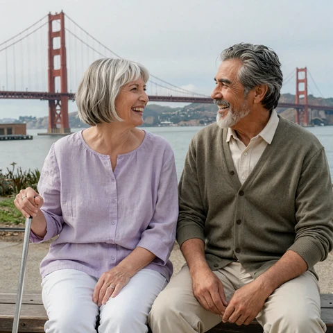 Leslie and Howard, an interabled couple in their sixties who met on the DisabledDating app
