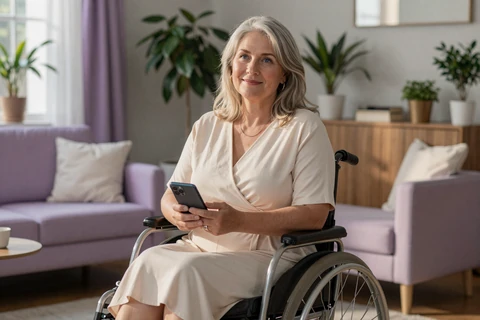 Leslie composing her first dating profile after returning to the dating world at 55